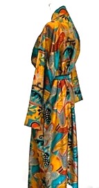 Luxury Silk Kimono Duster:  Dramatic Print