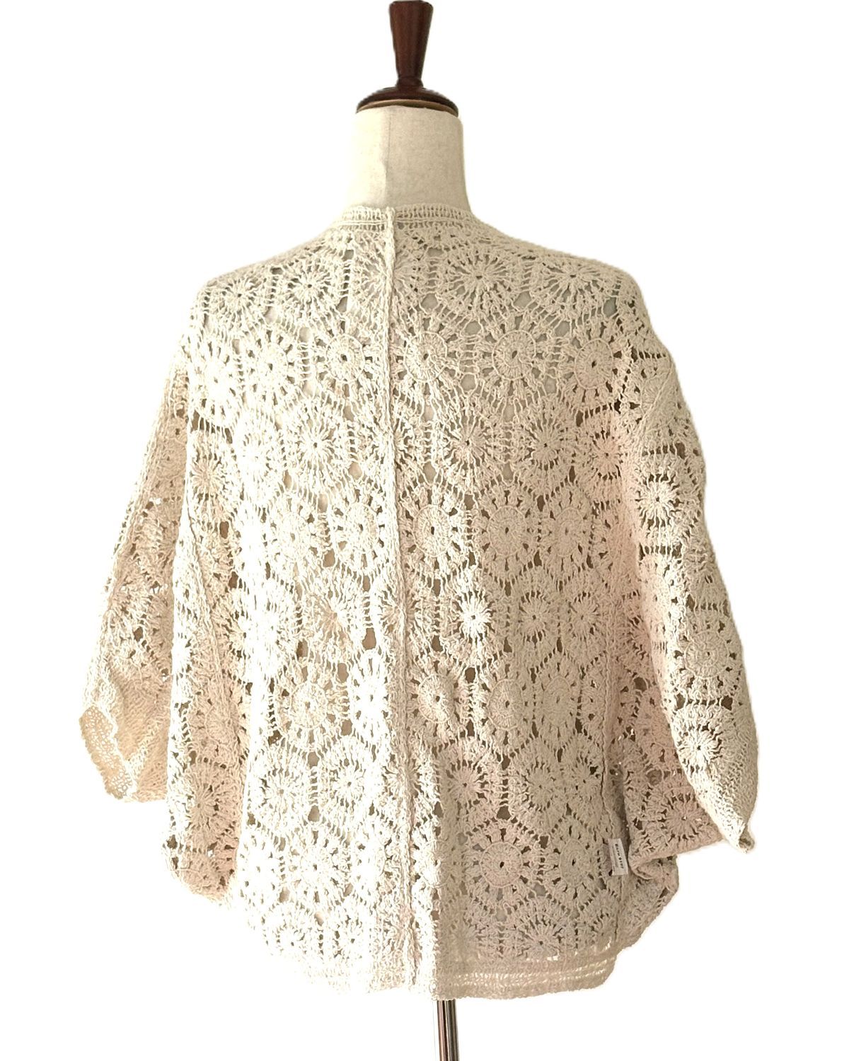 Tops: Crochet Cotton Cardigan Is Elegant and On Trend.