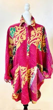 Designer Specialty Tunic is Versatile: Coat, Coverup, or Top (Pink Scroll)