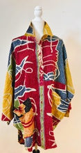 Designer Specialty Tunic is Versatile: Coat, Coverup, or Top (Abstract Red)