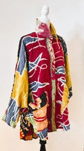 Designer Specialty Tunic is Versatile: Coat, Coverup, or Top (Abstract Red)