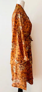 Cape Sleeve Silk Kimono Duster Dress : Hot New Style  (Bronze)