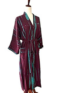 Signature Collection, Silk Kimono Duster: Two-Tone Tie Dye
