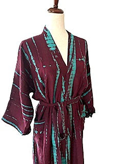 Signature Collection, Silk Kimono Duster: Two-Tone Tie Dye