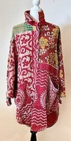 Designer Specialty Tunic is Versatile: Coat, Coverup, or Top (Pink Floral)