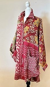 Designer Specialty Tunic is Versatile: Coat, Coverup, or Top (Pink Floral)