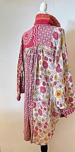Designer Specialty Tunic is Versatile: Coat, Coverup, or Top (Pink Floral)