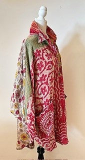 Designer Specialty Tunic is Versatile: Coat, Coverup, or Top (Pink Floral)