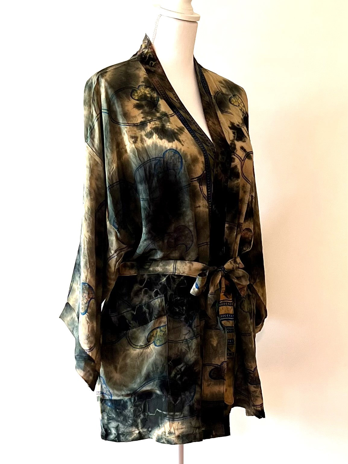 The Accessory In Demand, A Short Silk Kimono Jacket.  A Beauty In Bronze