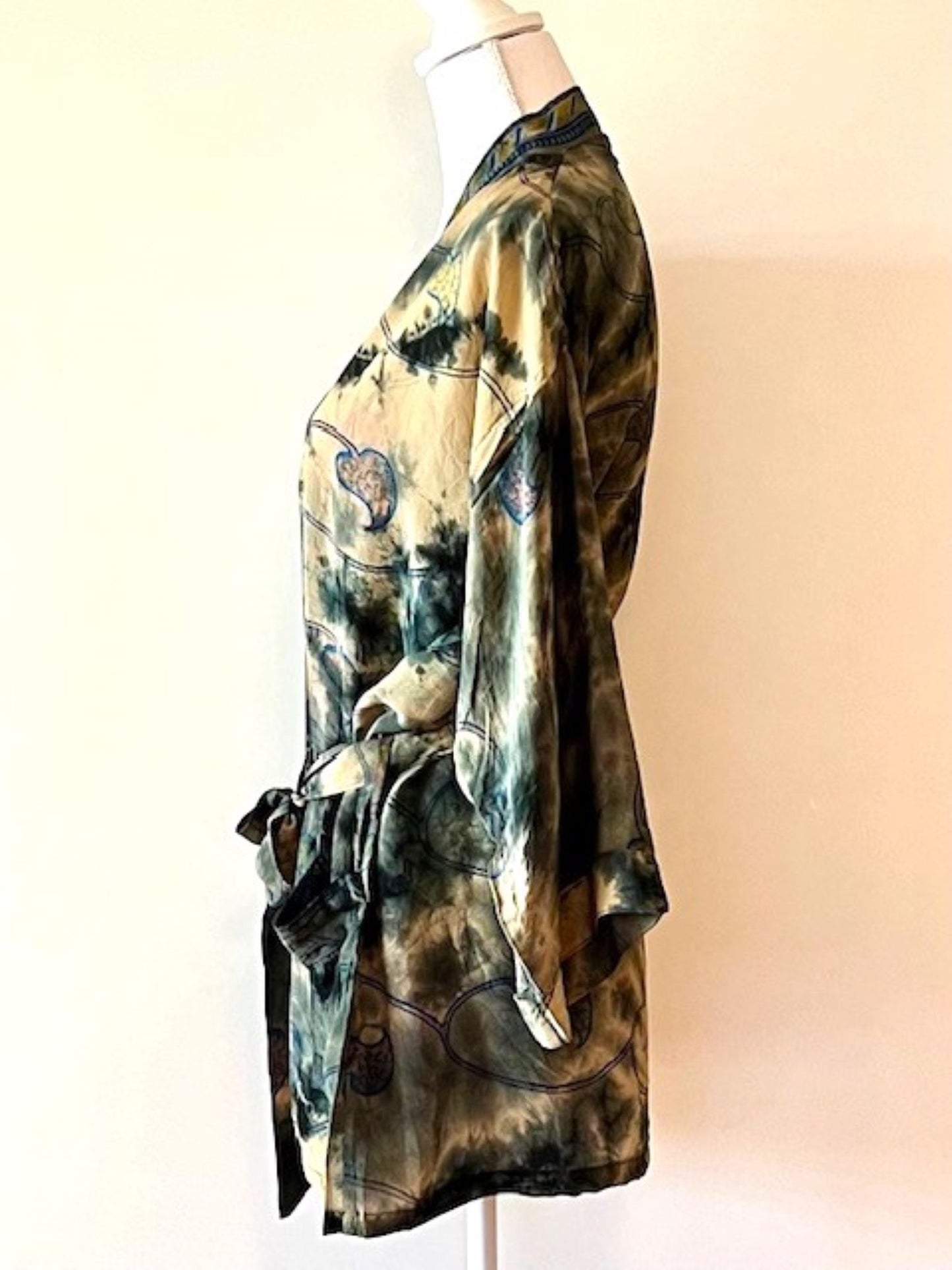 The Accessory In Demand, A Short Silk Kimono Jacket.  A Beauty In Bronze