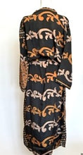 Luxury Silk Kimono Duster:  Dramatic Mixed Print