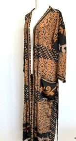 Luxury Silk Kimono Duster, Dramatic Mixed Print