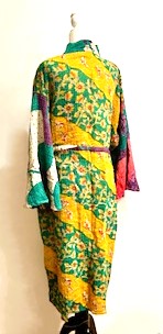 Designer Cotton Kimono Mixed Print (Green Pink)