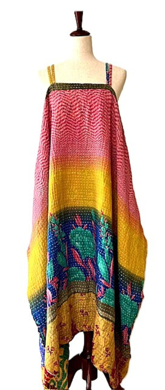 Kantha Gonna Shine Maxi Sundress (Fuschia Royal)