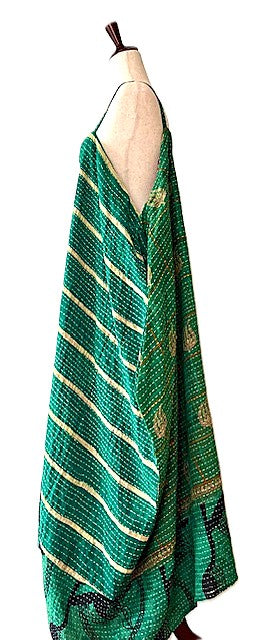 Kantha Gonna Shine Maxi Sundress (Green Stripe)