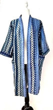 Sophisticated Handmade Kantha Jacket  Is Timeless (Mixed Blue Stripes)