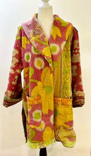Spring Drifter Coat: Kantha Comfortable and Warm (Rose Floral)