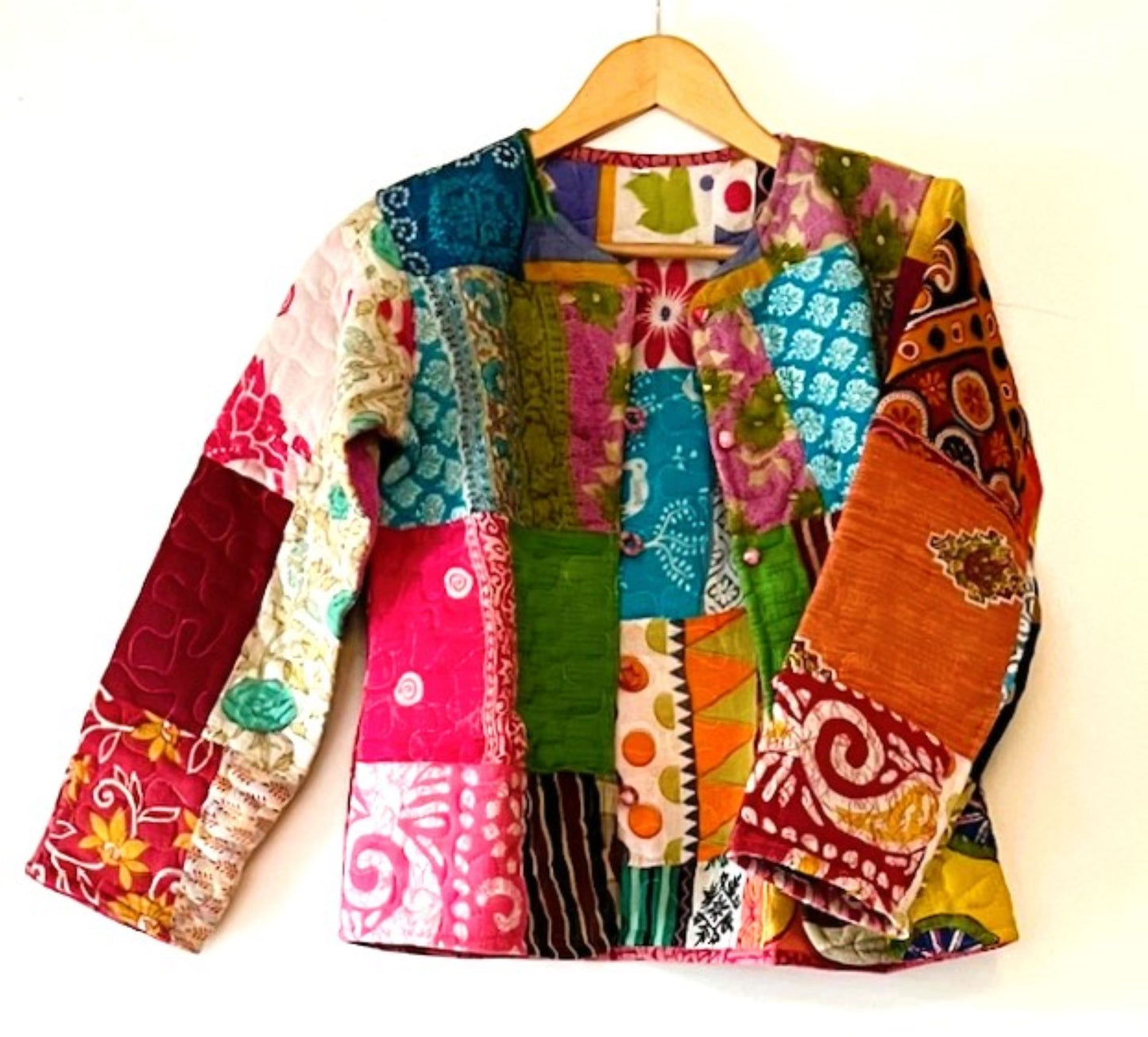 Fully Reversible Cotton Quilted Patchwork Jacket is Uplifting