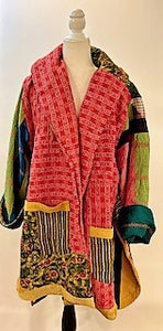 Spring Drifter Coat: Kantha Comfortable and Warm (Patchwork)