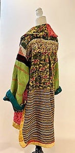 Spring Drifter Coat: Kantha Comfortable and Warm (Patchwork)
