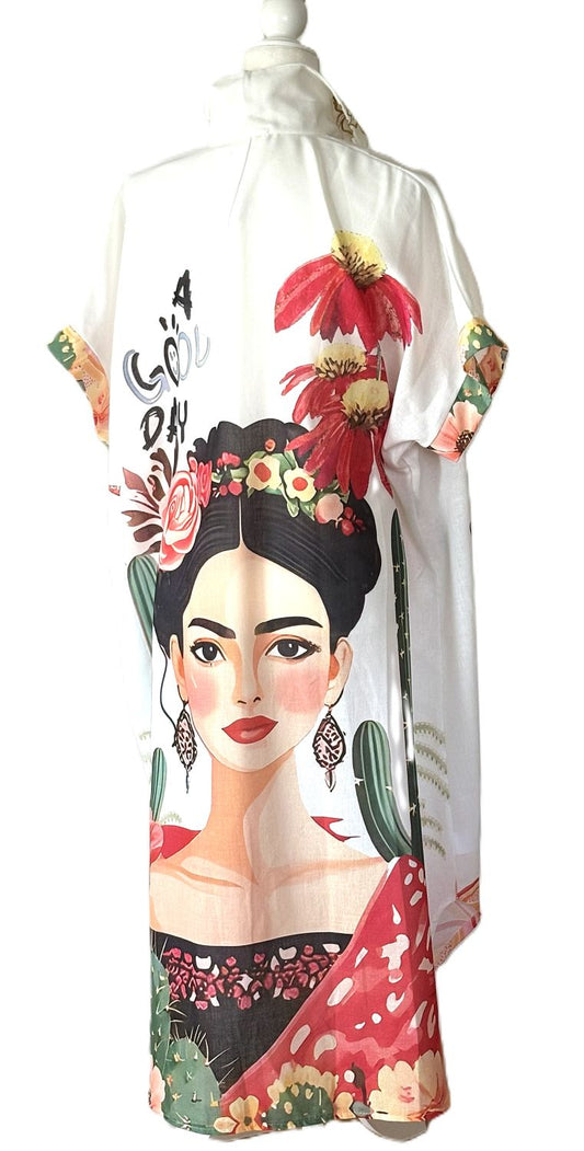 Dress, Italian Frida Shirt Is A Conversation Piece. Dramatic.