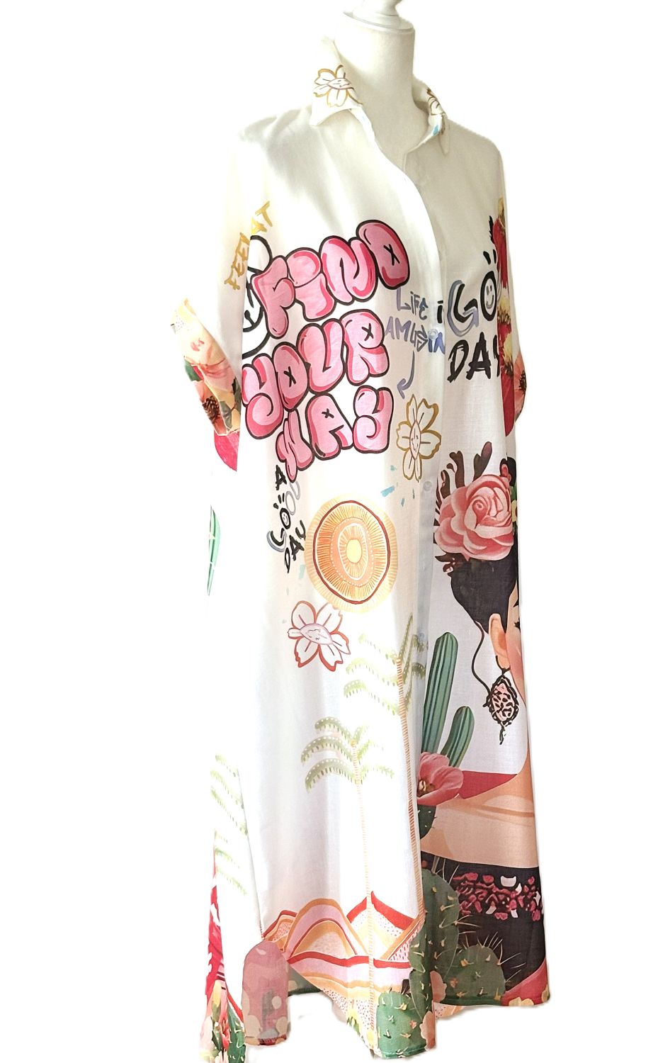 Dress, Italian Frida Shirt Is A Conversation Piece. Dramatic.