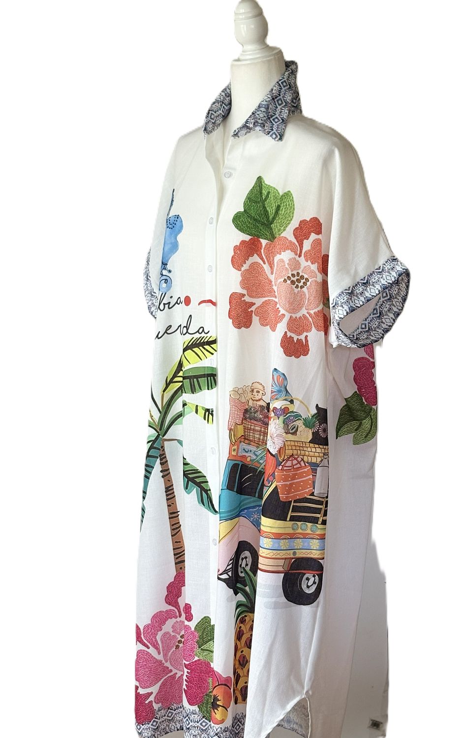 Dress, Italian Shirt Is A Conversation Piece. Theme Universal Love.