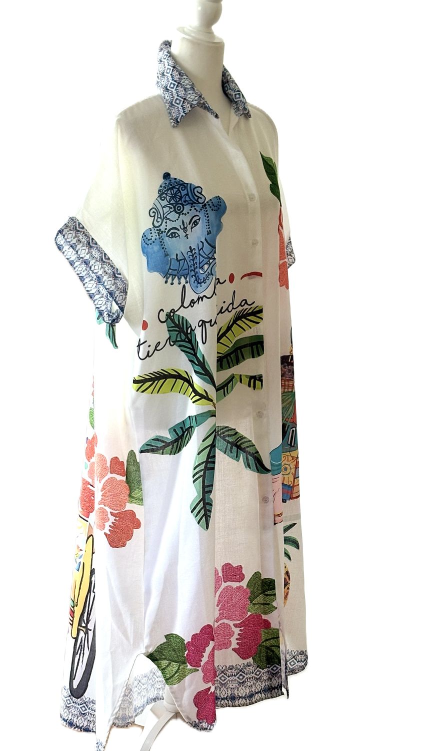 Dress, Italian Shirt Is A Conversation Piece. Theme Universal Love.
