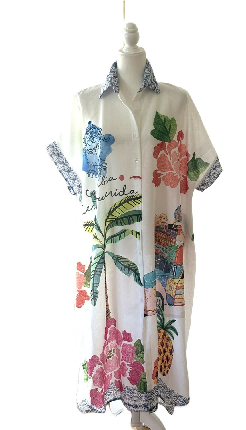 Dress, Italian Shirt Is A Conversation Piece. Theme Universal Love.