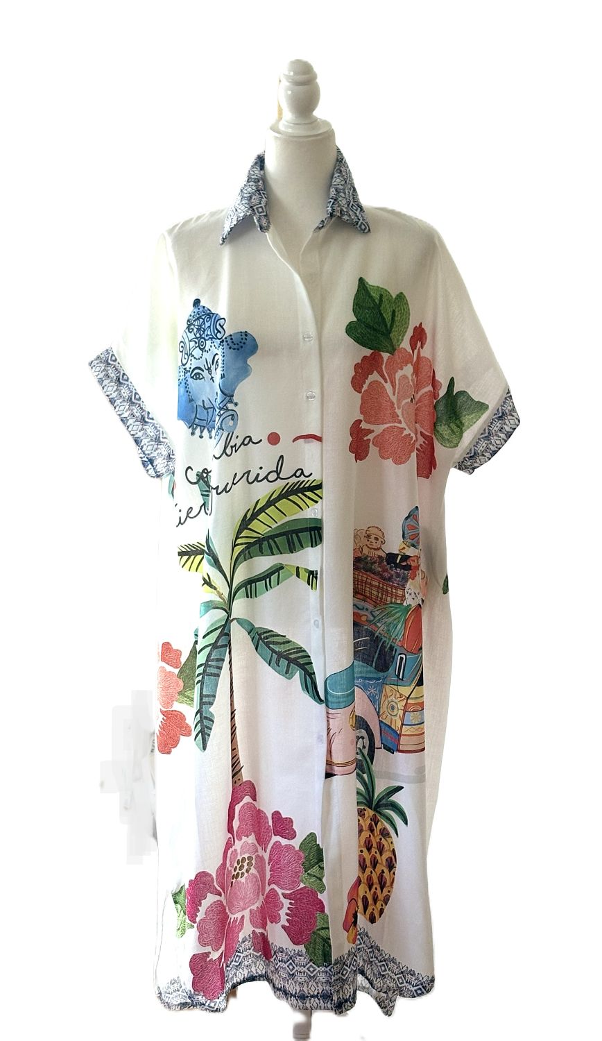 Dress, Italian Shirt Is A Conversation Piece. Theme Universal Love.