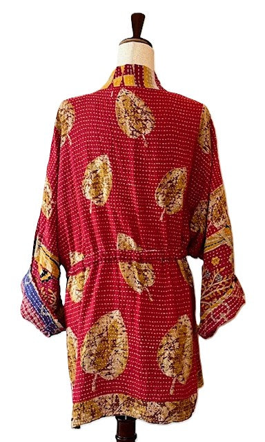 Kantha Bae Shortie Kimono (Red)