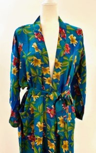 Refined Floral Silk Kimono Duster Is Elegant (Royal)