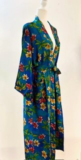 Refined Floral Silk Kimono Duster Is Elegant (Royal)