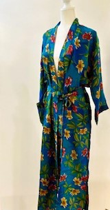 Refined Floral Silk Kimono Duster Is Elegant (Royal)