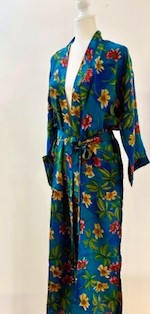 Refined Floral Silk Kimono Duster Is Elegant (Royal)