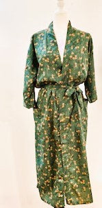 Luxury Rich Silk Print Kimono Duster Dress is Elegant (Small floral)