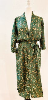 Luxury Rich Silk Print Kimono Duster Dress is Elegant (Small floral)