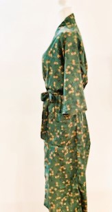 Luxury Rich Silk Print Kimono Duster Dress is Elegant (Small floral)