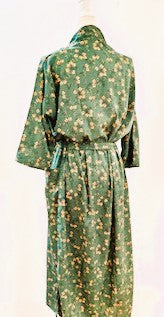 Luxury Rich Silk Print Kimono Duster Dress is Elegant (Small floral)