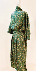 Luxury Rich Silk Print Kimono Duster Dress is Elegant (Small floral)