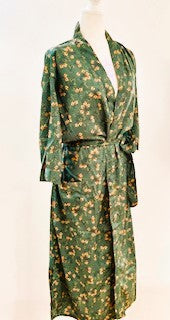 Luxury Rich Silk Print Kimono Duster Dress is Elegant (Small floral)