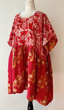 Artisan Kantha Bae  Quilt Mini Dress. Comfortable, Soft, and Very Chic (White Flowers)