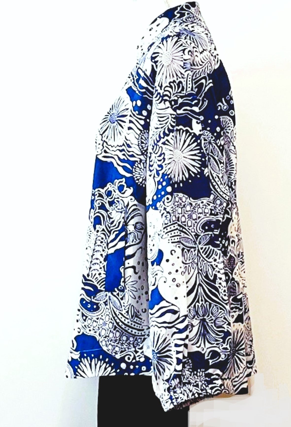 Casual Floral Jacket, Easy Fit. Fresh Look. (Blue)