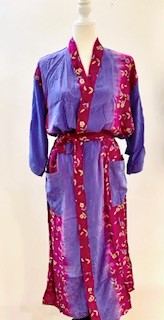 Updated Silk Kimono Duster in Vibrant Colors (Purple and Pink)