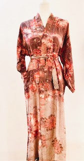 Luxury Rich Silk Print Kimono Duster Dress is Elegant