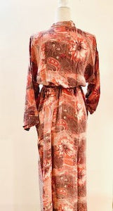 Luxury Rich Silk Print Kimono Duster Dress is Elegant