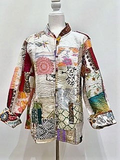 Fully Reversible Silk Sari Quilted Jacket Handmade (Specialty Piece)