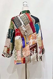 Fully Reversible Silk Sari Quilted Jacket Handmade (Specialty Piece)