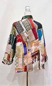 Fully Reversible Silk Sari Quilted Jacket Handmade (Specialty Piece)