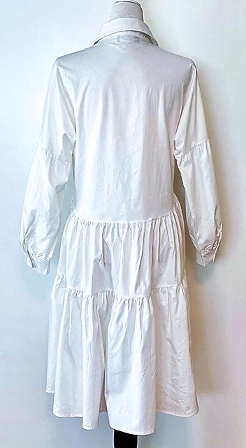 Short Collared Shirt Dress With Layered Flounce: Summer Easy